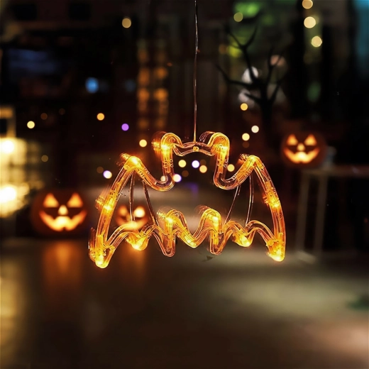 Φωτιζόμενη διακοσμητική νυχτερίδα Halloween με βεντούζα και 12 LED