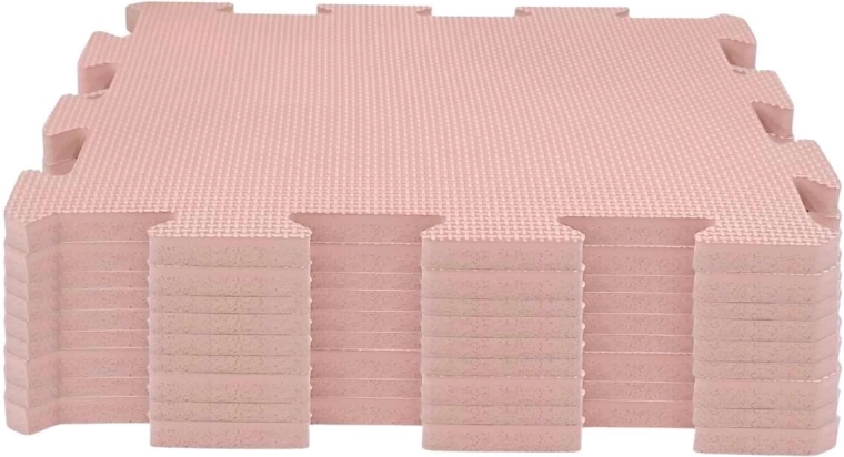 NIDO NIDO αφρώδες παιδικό στρώμα παιχνιδιού puzzle taupe pink (9 τεμάχια)