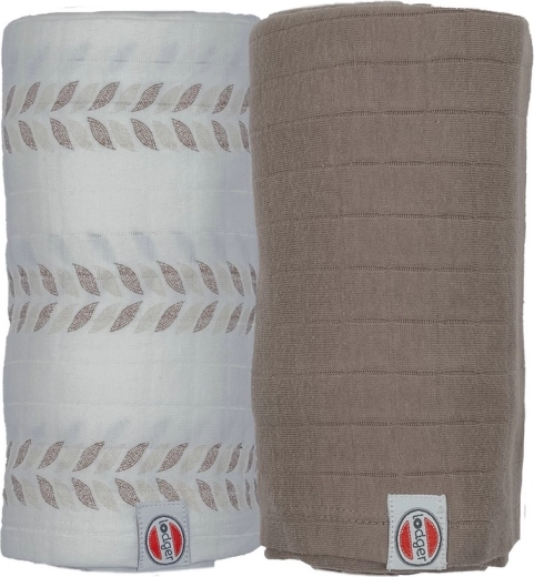 Lodger swaddler Solid matcha σετ 2 τεμ. 110 x 110 cm birch/buffalo