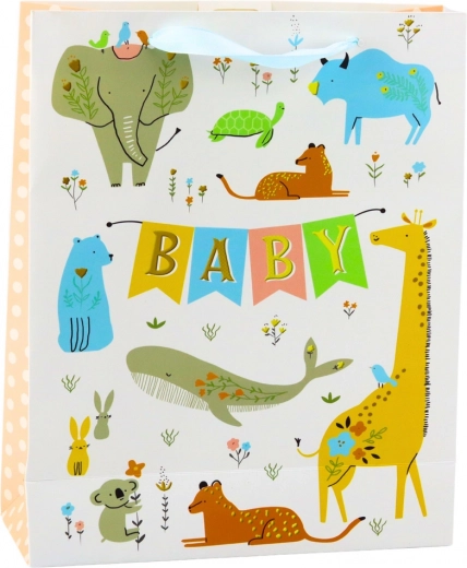 Τσάντα δώρου Baby με ζωάκια 32 x 26 x 10 cm