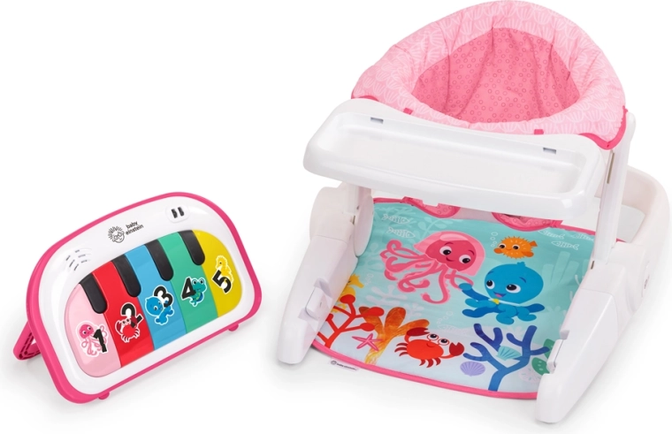 Baby Einstein διαδραστικό καθισματάκι 4 σε 1 Tappin' Tunes Learn-to-Sit ροζ