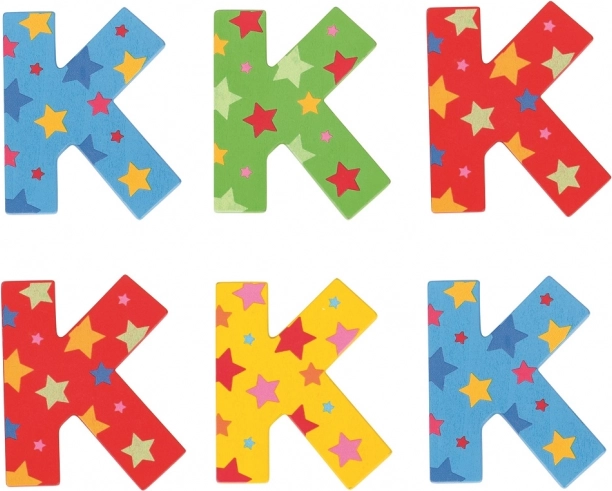 Bigjigs Toys ξύλινο γράμμα K με αστεράκια