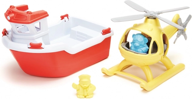Green Toys σωστική βάρκα με ελικόπτερο 2 σε 1