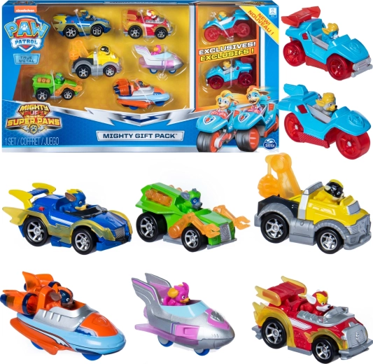 Paw Patrol Mighty Pups σετ δώρου 8 μεταλλικών οχημάτων True Metal