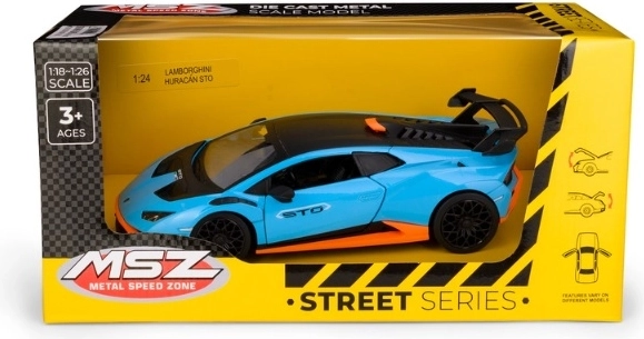 MSZ Lamborghini Huracán STO μπλε μοντέλο αυτοκινήτου σε κλίμακα 1:24