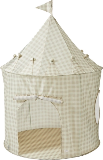 3 Sprouts παιδική σκηνή recycled gingham beige