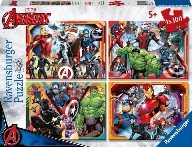 Παζλ Ισχυροί Avengers 4x100 κομμάτια Ravensburger