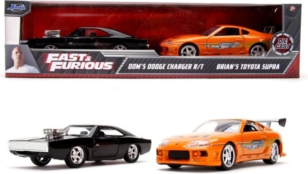 Μεταλλικά μοντέλα αυτοκινήτων Fast & Furious Twin Pack Toyota Supra και Dodge Charger 1:32