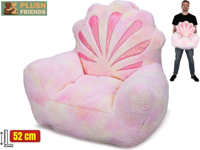 Plush Friends βελούδινη πολυθρόνα σε σχήμα κοχυλιού 52 cm