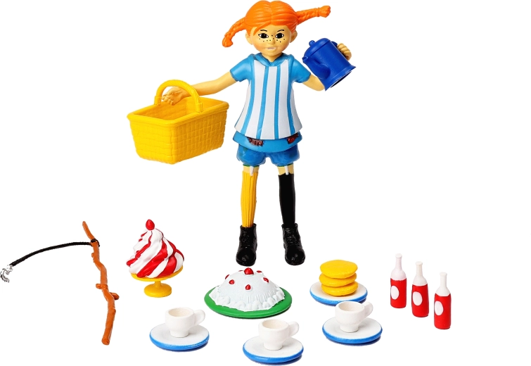 Pippi Langstrumpf φιγούρα με αξεσουάρ – τσάι πάρτι