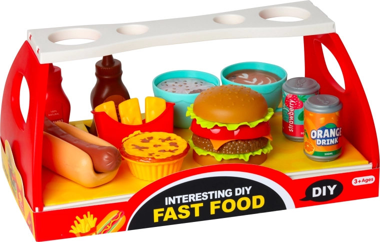 Σετ fast food για παιδιά – χάμπουργκερ και hot dog με αξεσουάρ