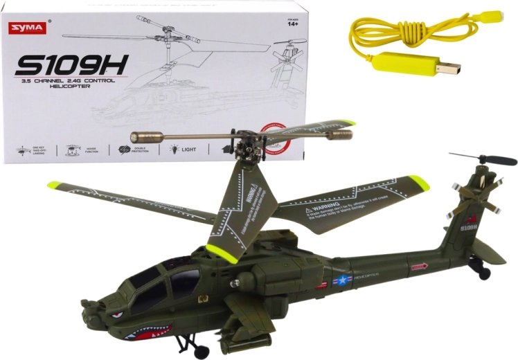 RC ελικόπτερο apache SYMA S109H χακί