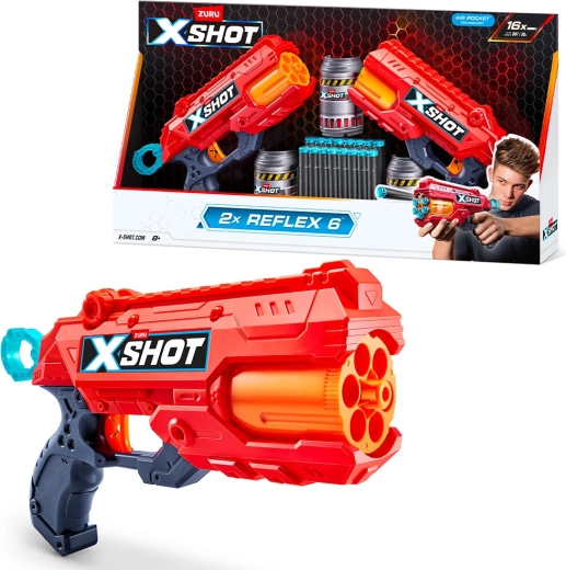 X-Shot Reflex 6 – σετ 2 πιστολιών με τενεκεδάκια και βελάκια