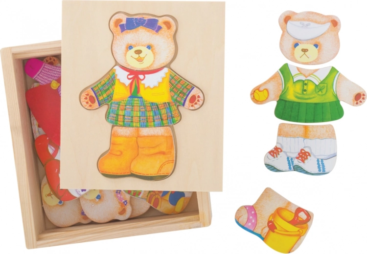 Ξύλινο παζλ ντυσίματος κυρίας αρκούδας BIGJIGS TOYS