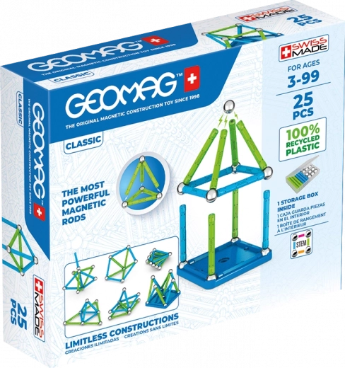 Μαγνητικό σετ κατασκευών GEOMAG classic recycled – 25 τεμάχια