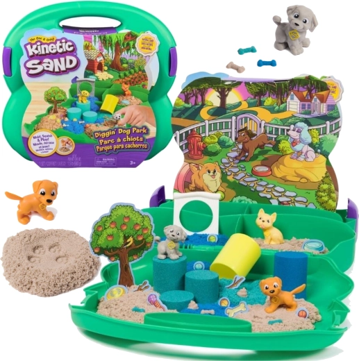 Kinetic Sand Diggin’ Dog Park φορητό σετ με άμμο και σκυλάκια