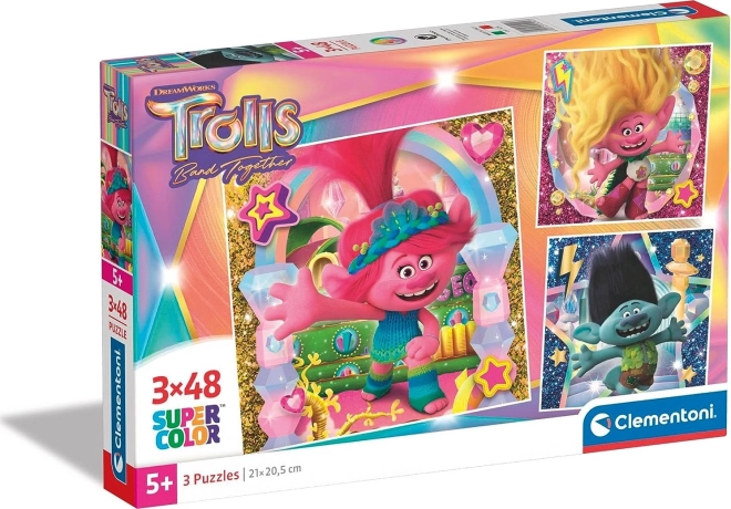 Clementoni παζλ Trolls, 3×48 κομμάτια