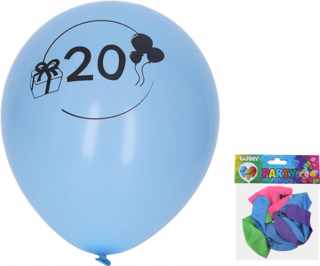 Φουσκωτά μπαλόνια 30 cm με αριθμό 20 – σετ 5 τεμ.