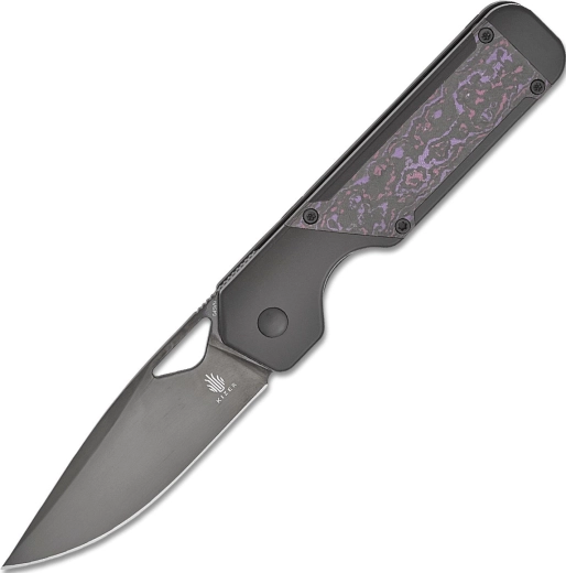Kizer Militaw πτυσσόμενο μαχαίρι τσέπης 8,5 cm, DLC, τιτάνιο και Fatcarbon Purple Haze