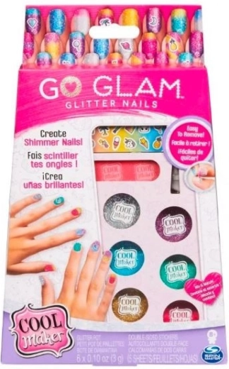 Σετ για νύχια με γκλίτερ και αυτοκόλλητα COOL MAKER GO GLAM από τη Spin Master