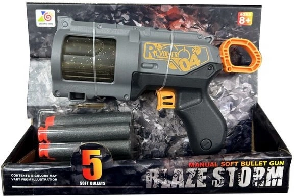 Πιστόλι για αφρώδη βελάκια 17 cm με 5 βελάκια