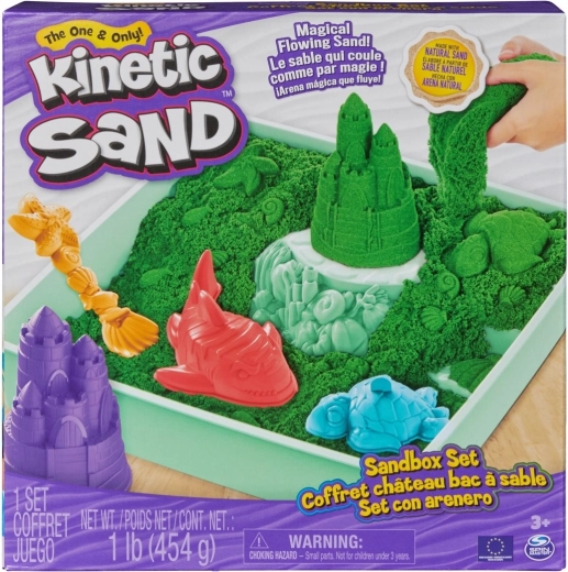 Kinetic Sand – πράσινο επιτραπέζιο σετ άμμου με δίσκο