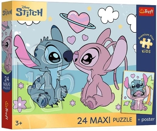 Παζλ maxi 24 κομματιών Premium Plus Kids: Όνειρα της Λίλο και του Στιτς