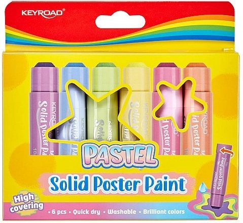 Στερεές τέμπερες σε στικ KEYROAD Pastel – σετ 6 τεμ.