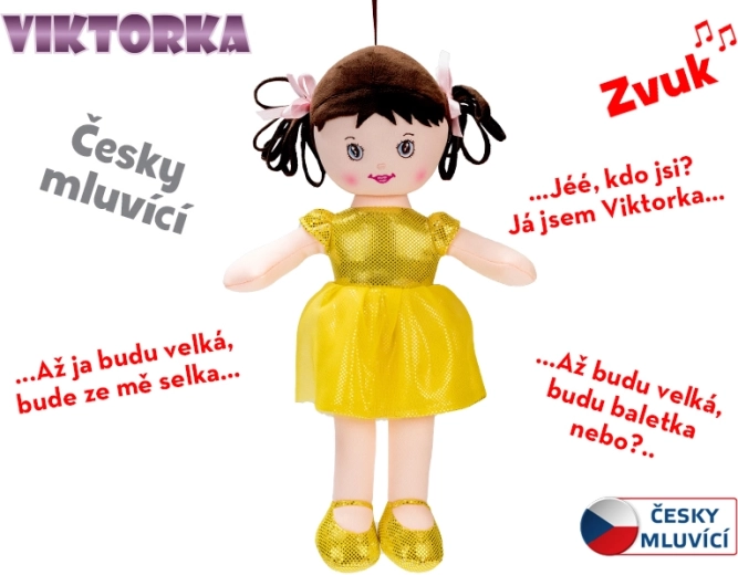 Υφασμάτινη κούκλα Viktorka που μιλά και τραγουδά 32 cm