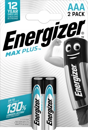 Αλκαλικές μπαταρίες Energizer Max Plus AAA, 2 τεμ.