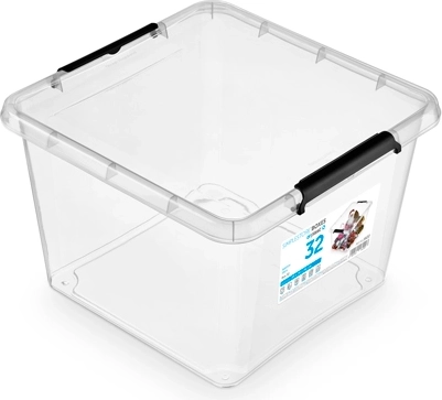 SimpleStore κουτί αποθήκευσης με καπάκι 32 l (39 × 39 × 26 cm)