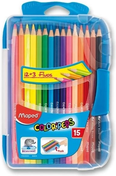 Τριγωνικές ξυλομπογιές Maped Color'Peps Smart Box 15 τεμ.