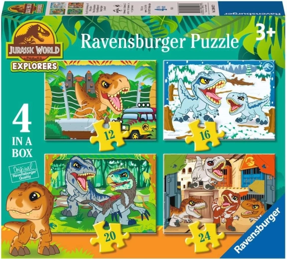 Παζλ Jurassic World 4σε1 για παιδιά (12, 16, 20, 24 κομμάτια) RAVENSBURGER