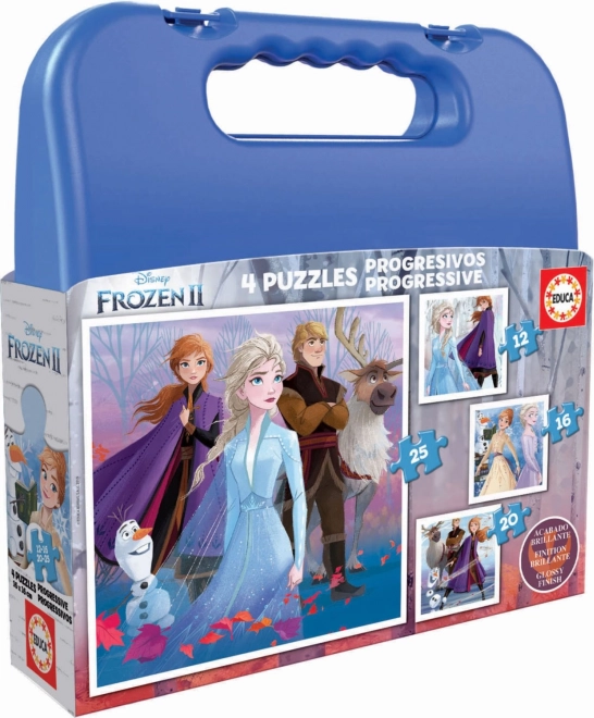 Educa παζλ σε βαλιτσάκι Frozen 2, 4 σε 1 (12, 16, 20, 25 κομμάτια)