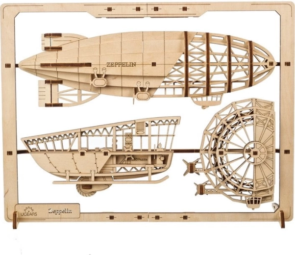Ugears 3D παζλ Zeppelin 2,5D – ξύλινο μηχανικό μοντέλο, 49 τεμάχια