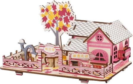 Ξύλινο 3D παζλ Φθινοπωρινό Σπίτι WOODCRAFT