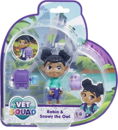 Φιγούρα Robin και η κουκουβάγια Snowy Super Vet Squad