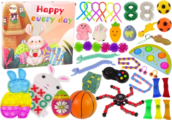 Πασχαλινό σετ παιχνιδιών fidget Pop It και squishy αντιστρες – 42 τεμάχια