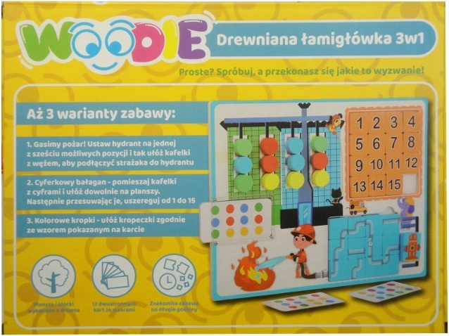 Ξύλινο παιχνίδι λογικής 3 σε 1 Woodie