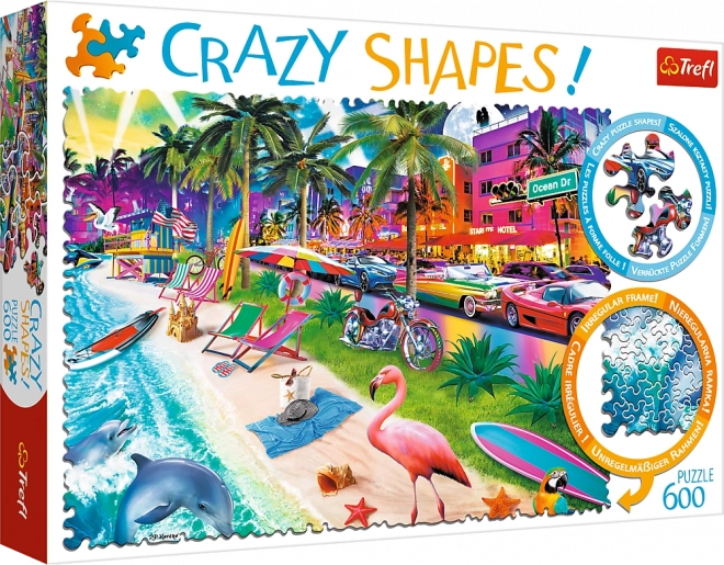 Παζλ TREFL Crazy Shapes – Παραλία Miami, 600 κομμάτια
