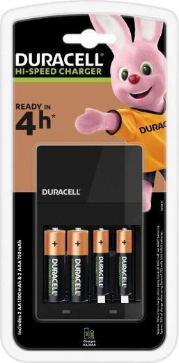 Φορτιστής Duracell Hi-Speed με 2 μπαταρίες AA και 2 μπαταρίες AAA