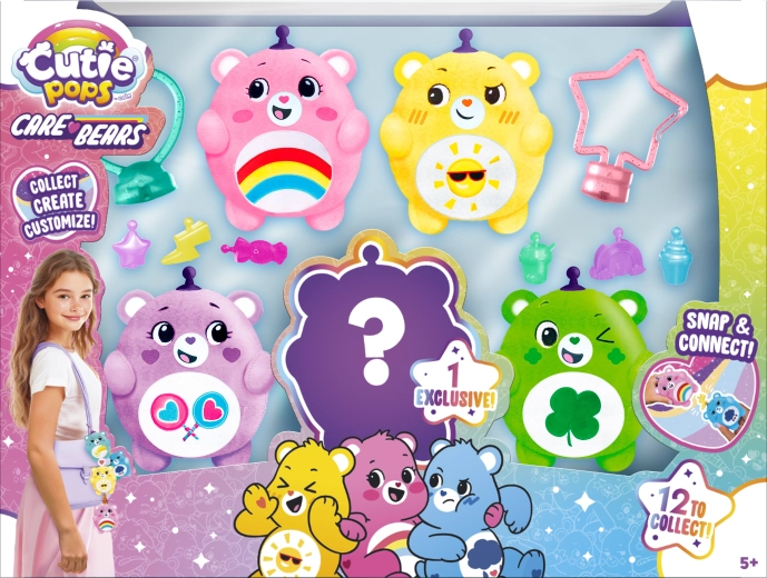 Cutie Pops – μπρελόκ για σακίδιο Care Bears deluxe σετ με έκπληξη (5 τεμ.)