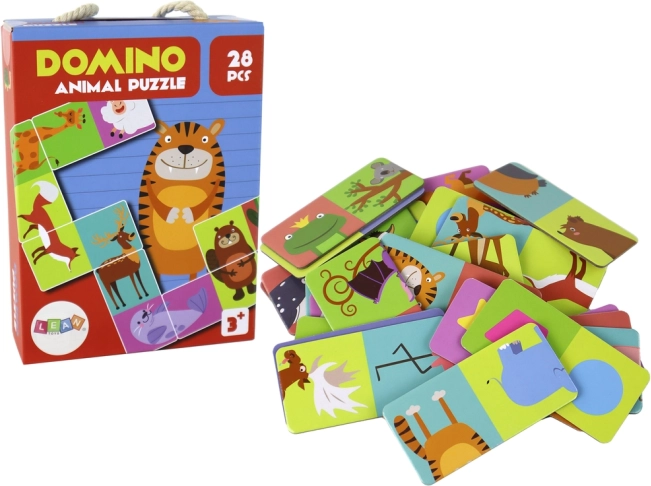 Λογικό παιχνίδι Puzzle Domino Ζώα 28 τεμάχια