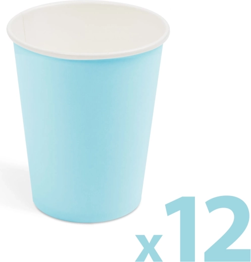 Μπλε χάρτινα ποτήρια 250 ml, 12 τεμ.