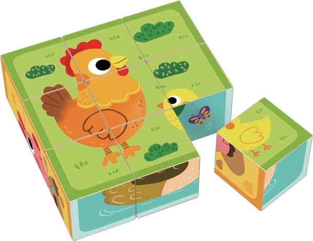 Ξύλινοι κύβοι φάρμα 2Kids Toys