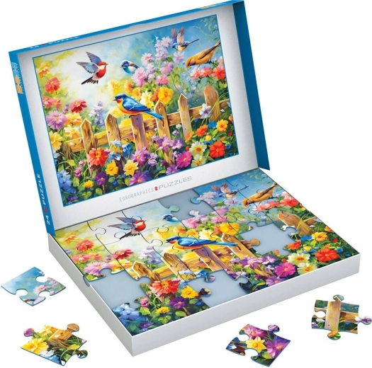 Παζλ Eurographics Connecting Pieces: παιχνιδιάρικα πουλιά του κήπου 24 κομμάτια