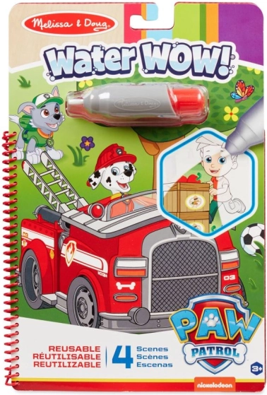 Μαγικό βάψιμο με νερό PAW PATROL – ζωγραφική με στυλό νερού, 19 × 28 cm, 4 φύλλα