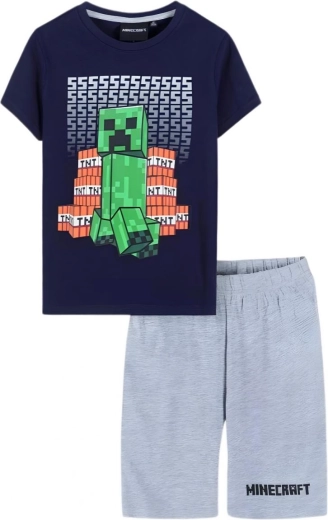 Πιτζάμες Minecraft σε σκούρο μπλε-γκρι χρώμα