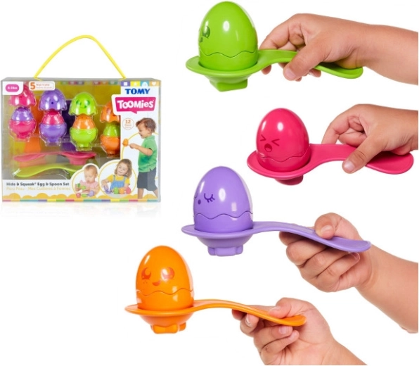 Αυγουλάκια Tomy Toomies με κουταλάκια Hide & Squeak