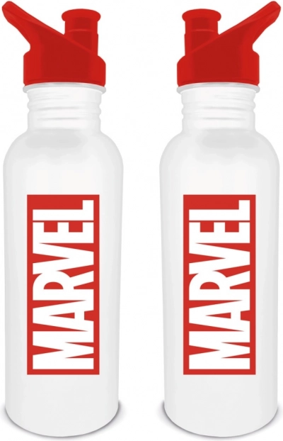 Ανοξείδωτο μπουκάλι ποτού με το λογότυπο Marvel